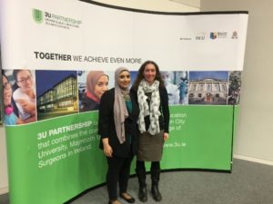 Pictured is Dr Marian Brennan (right) with her postgraduate student Afnan Ali. Afnan presented her research entitled "Repurposing old drugs for the treatment of sepsis" at the conference.